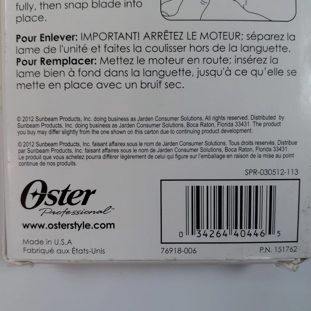 Oster #00000 (0.2mm) Clipper Blade Classic 76 #76918-006 Star-Teq 1/125